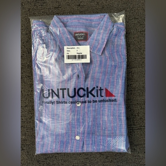 New UNTUCKit Shirt Womens Zell Button Down Long Sleeve Collared Linen Top - Picture 4 of 6